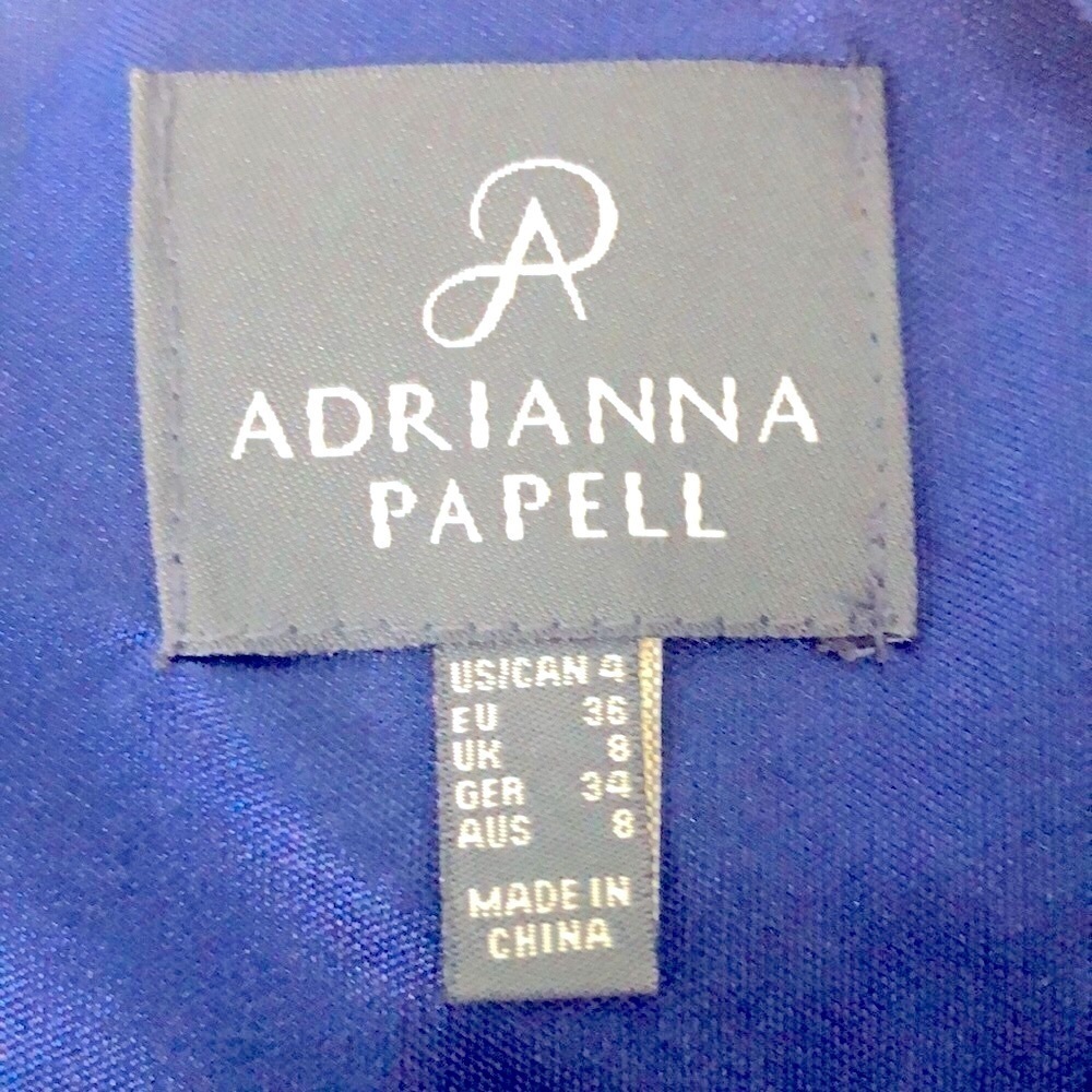 Adrianna Papell Navy Blue Studded Neckline Sleeveless Cocktail Dress Size 4 - Picture 12 of 15